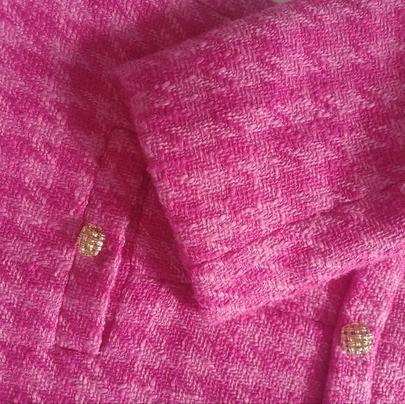 $198 Tuckernuck Pomander Place Magenta Tweed Stacie Dress Xl - Picture 8 of 10